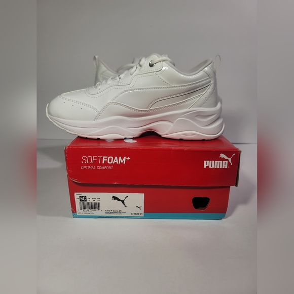 Puma Cilia P Core Low Top Lace Up Sneakers White Junior Size 6C - Picture 8 of 10